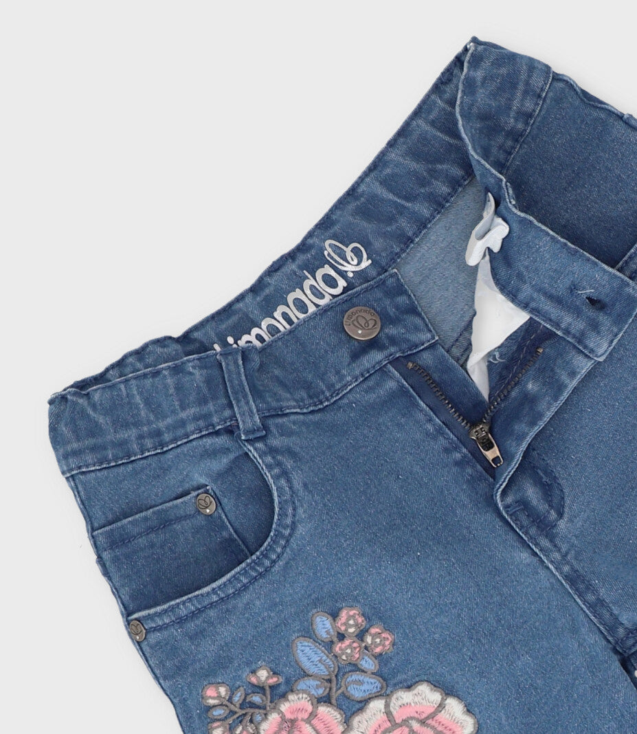 Jeans niña con flores