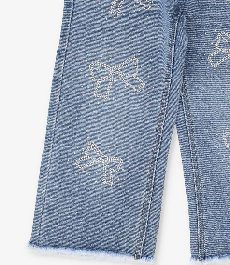 Jeans niña con lazos 2 años / Azul Marino