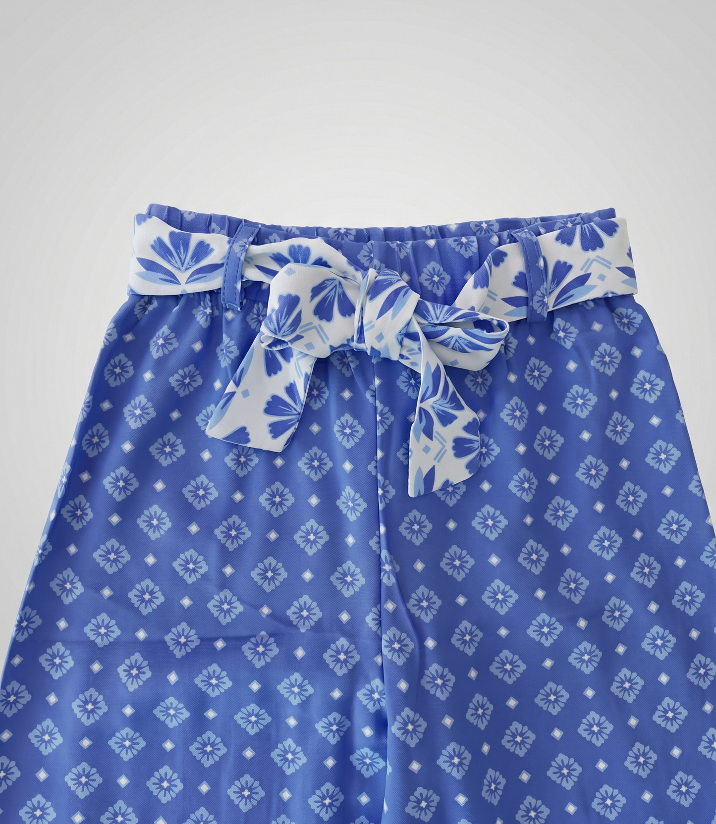Pantalón niña de lino boho 2 años / Azul