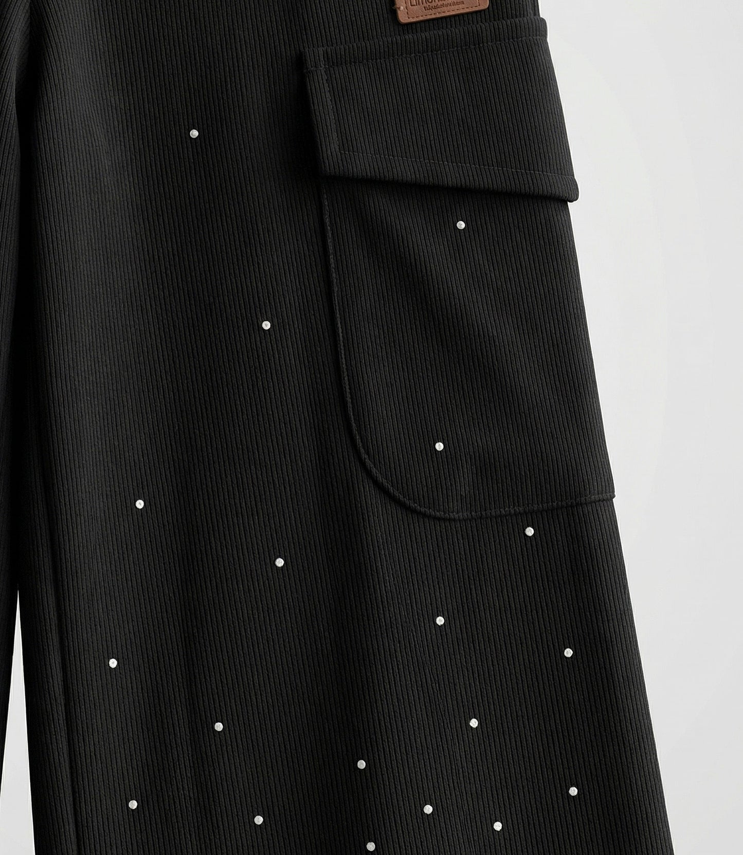 Pantalón niña de cotelé con brillos 2 años / Negro
