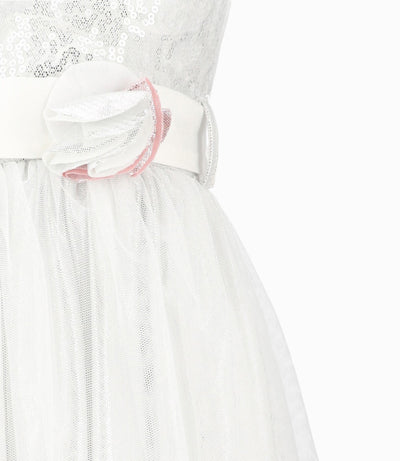 Vestido niña con tul 2 años / Blanco