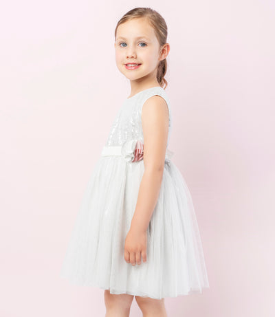 Vestido niña con tul 2 años / Blanco