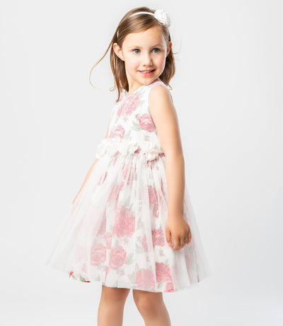 Vestido niña con flores 2 años / Rojo