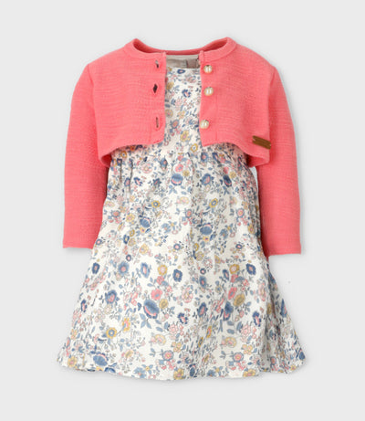 Vestido niña floreado 2 años / Coral