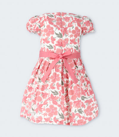 Vestido niña floreado 2 años / Coral