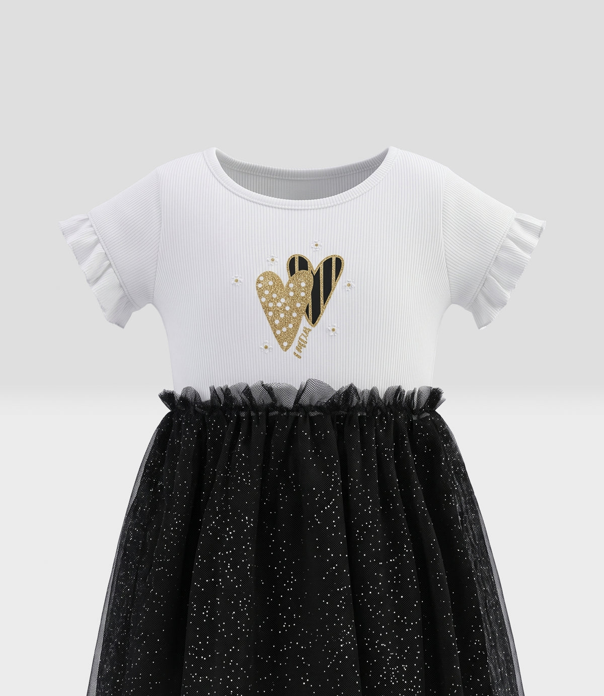 Vestido niña acanalado 2 años / Negro