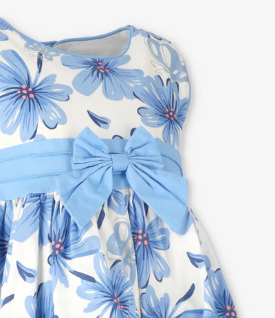Vestido niña floreado 2 años / Celeste