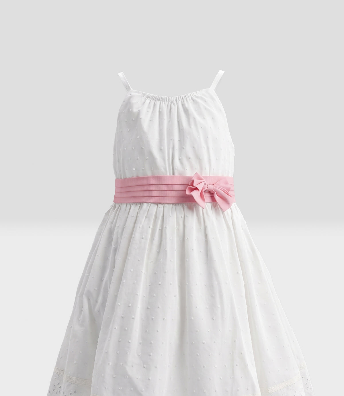 Vestido niña con lazo 2 años / Crudo