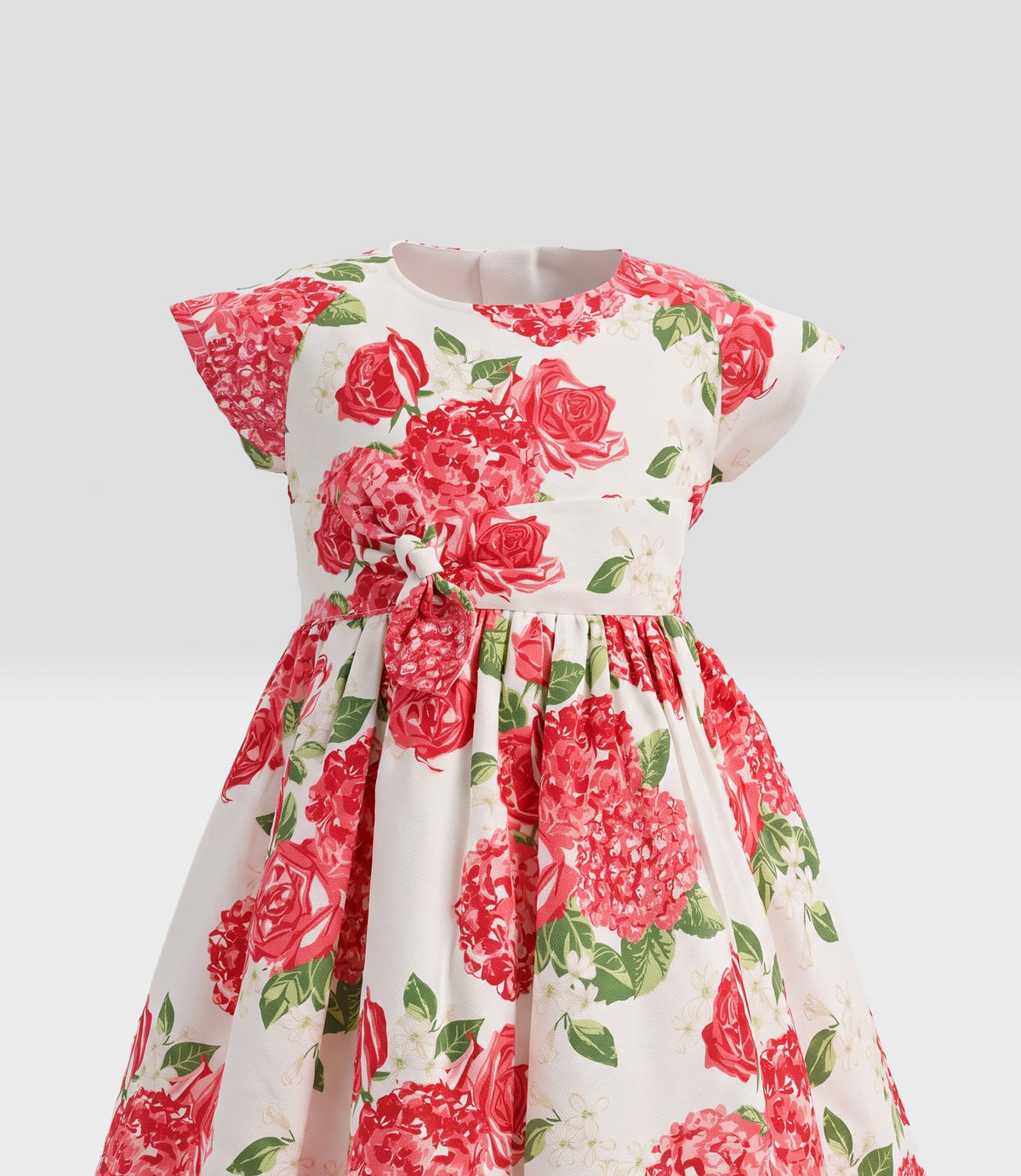 Vestido niña con flores 2 años / Coral