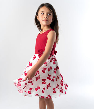 Vestido niña con lazos 2 años / Rojo