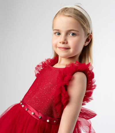 Vestido niña con vuelos 2 años / Rojo