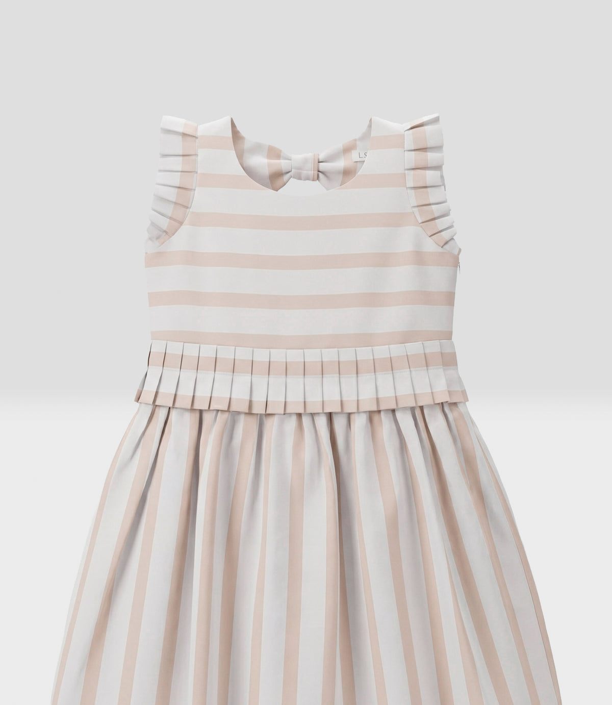 Vestido niña rayado 2 años / Beige