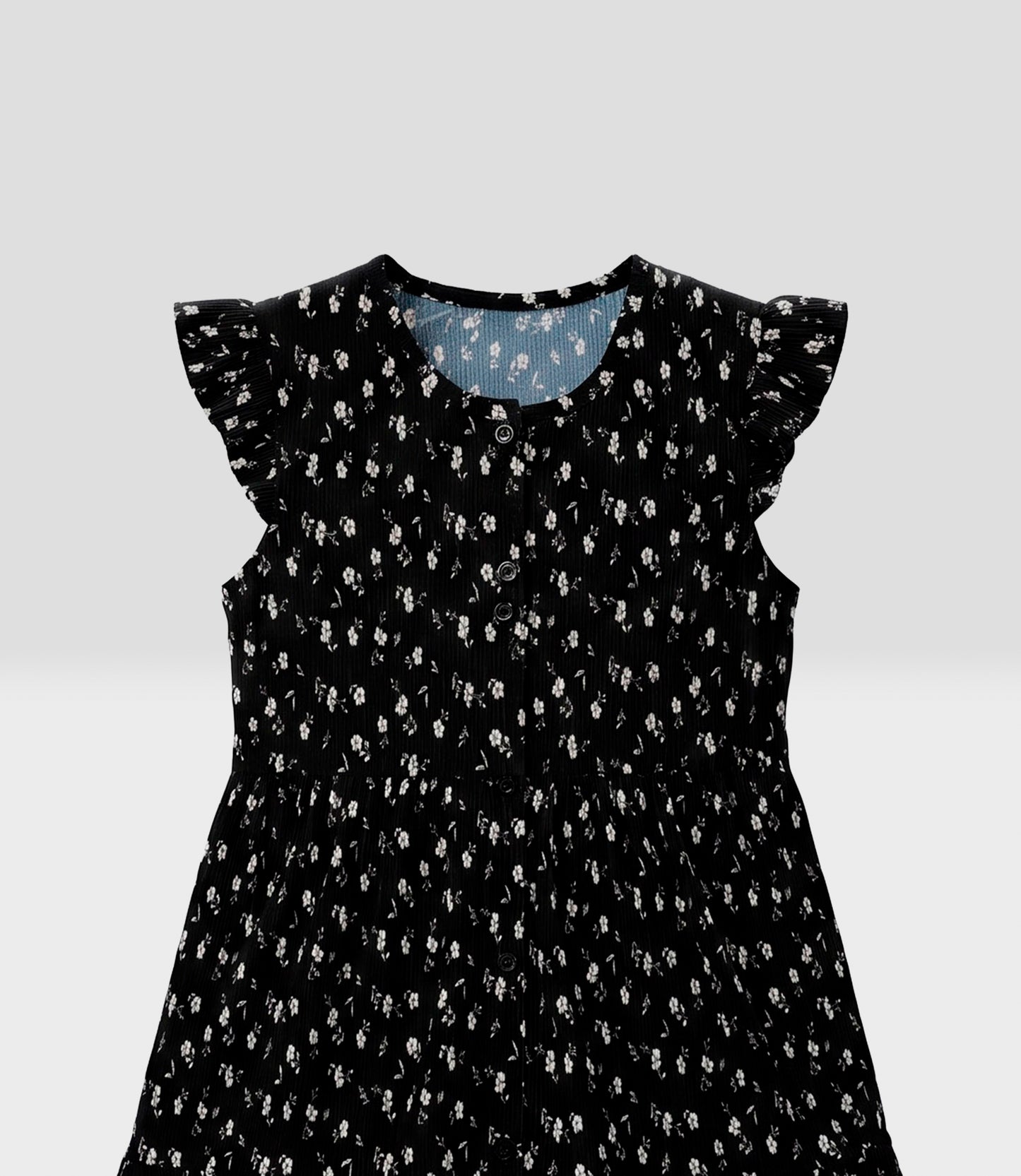 Vestido niña floreado 2 años / Negro