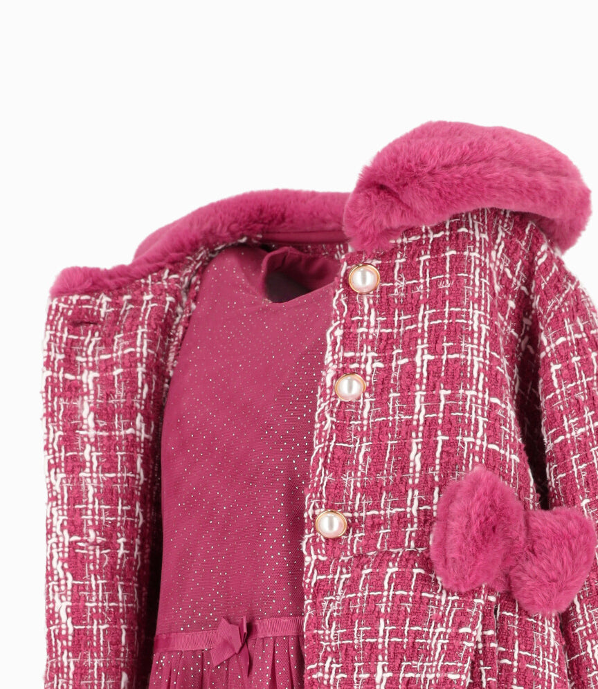 Conjunto niña de vestido y abrigo