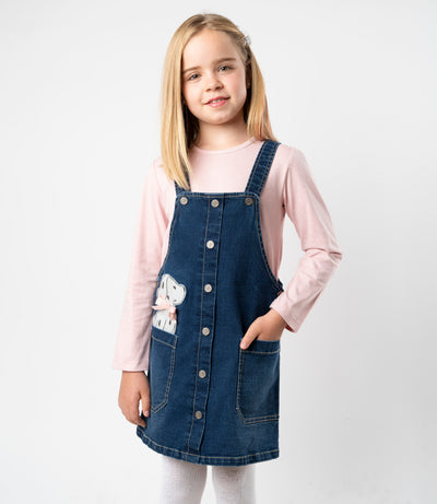Vestido niña denim 2 años / Azul Marino