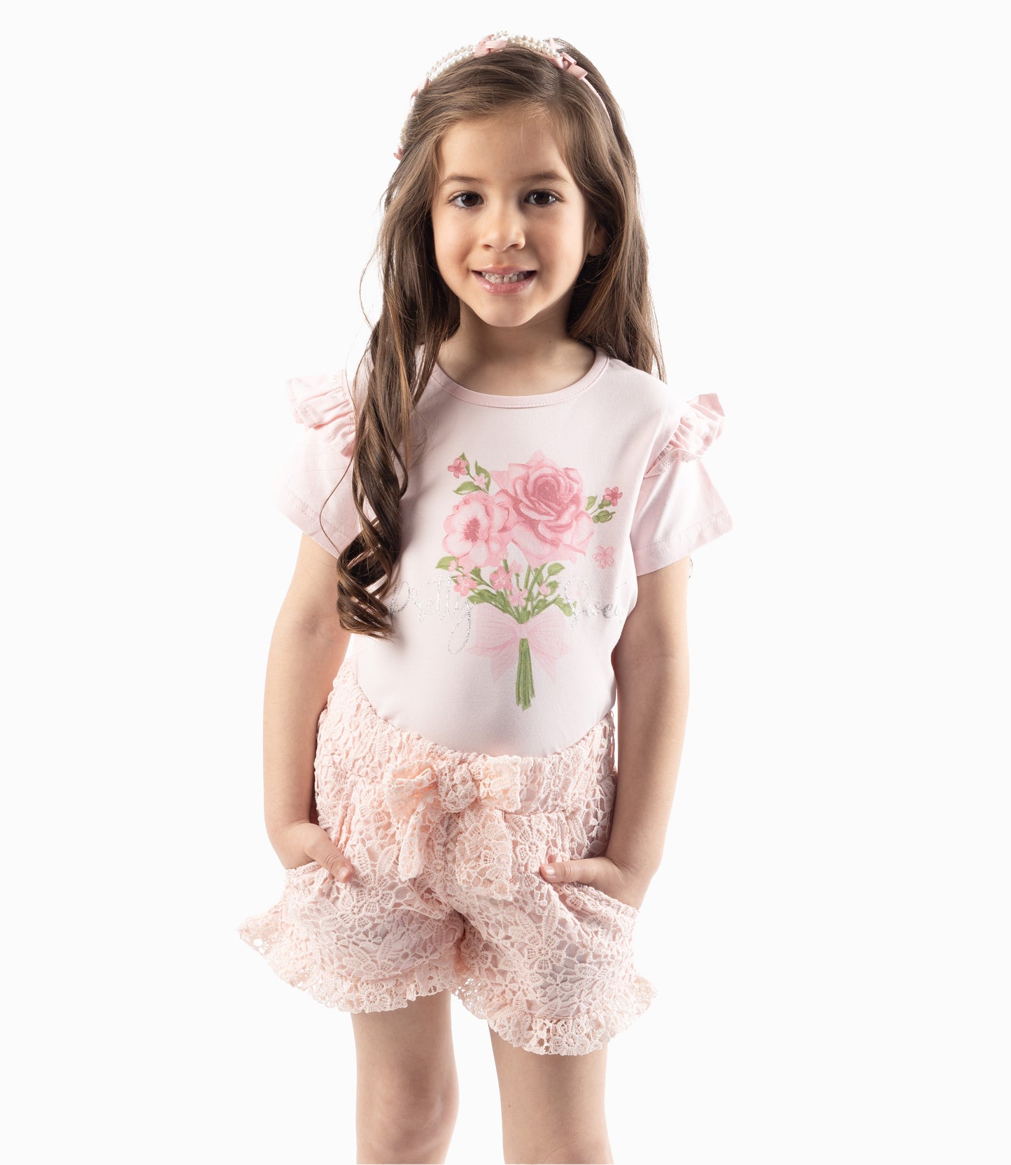 Short Niña Con Flores