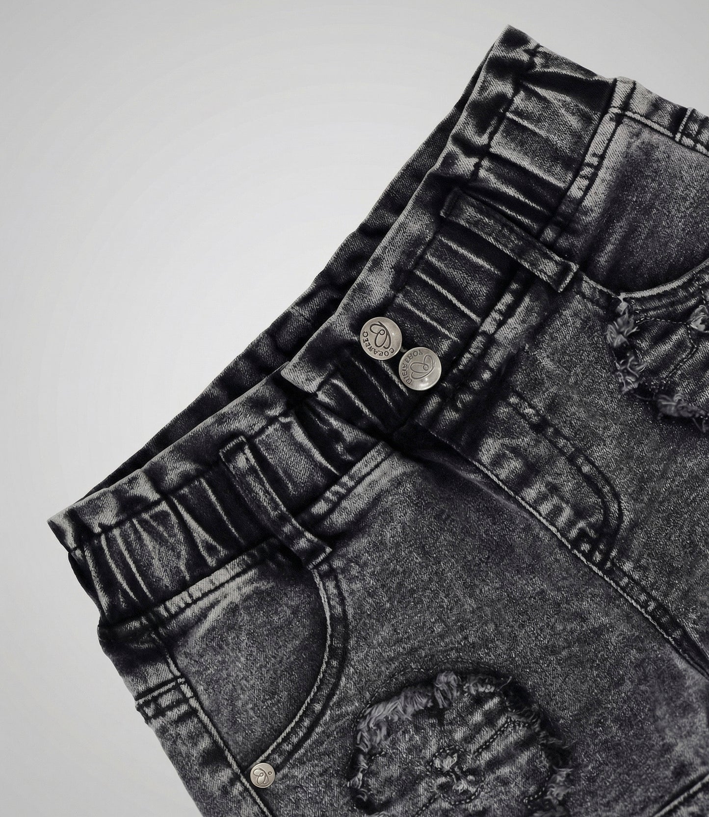 Short niña aplicación de flores 2 años / Negro