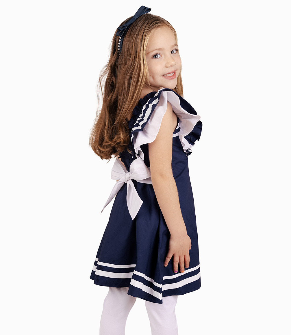 Conjunto Niña De Vestido Y Calzas 2 años / Azul Marino