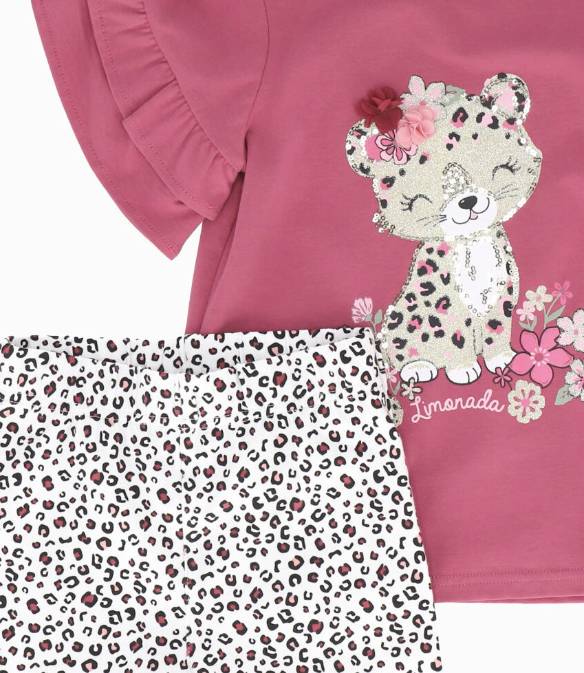 Conjunto Niña animal print 2 años / Burdeo
