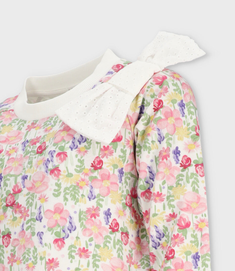 Conjunto niña floreado 2 años / Blanco