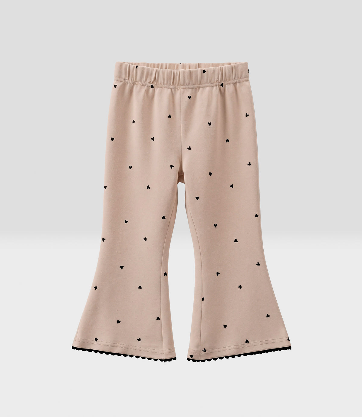 Conjunto niña con corazones 2 años / Beige