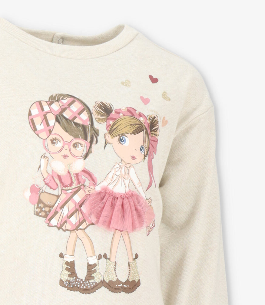 Conjunto niña con estampado 2 años / Coral