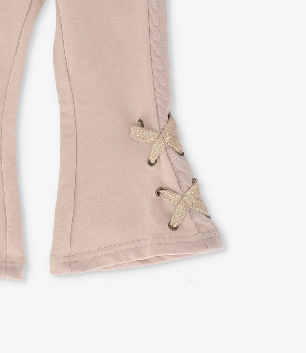 Calza niña acampanadas con brillos 2 años / Beige