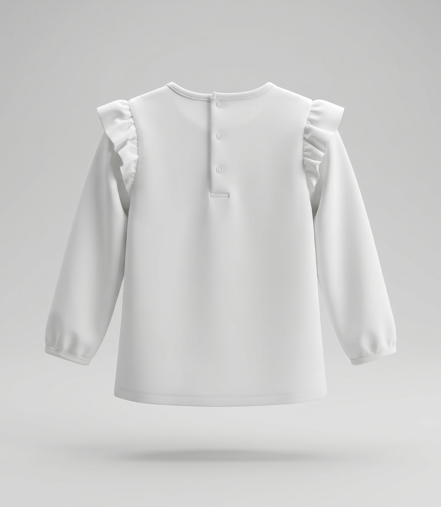 Polera bebé con cherry y vuelos 3 meses / Crudo