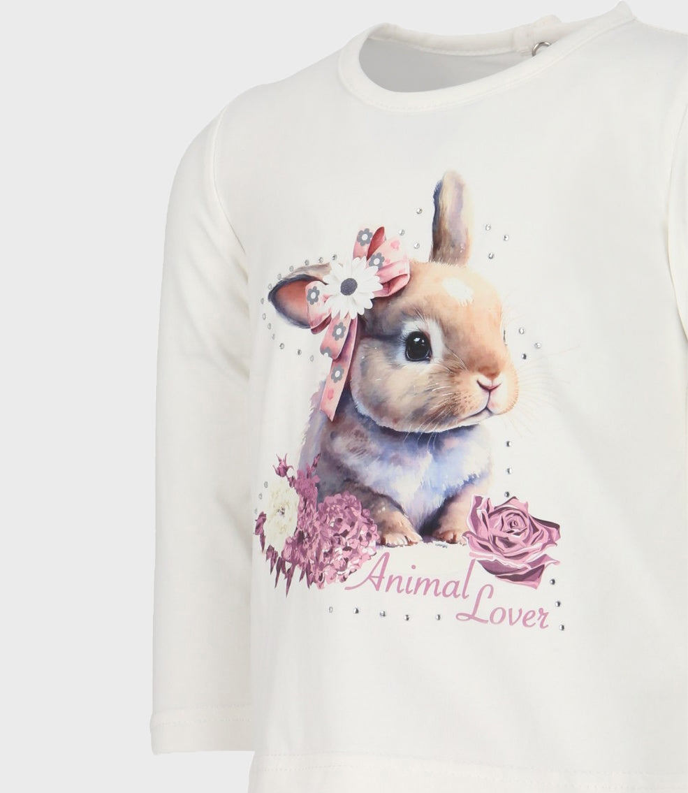Polera bebé con vuelos 3 meses / Blanco