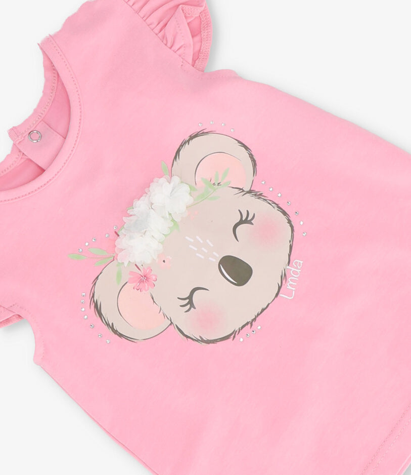 Polera bebé con koala 3 meses / Rosado