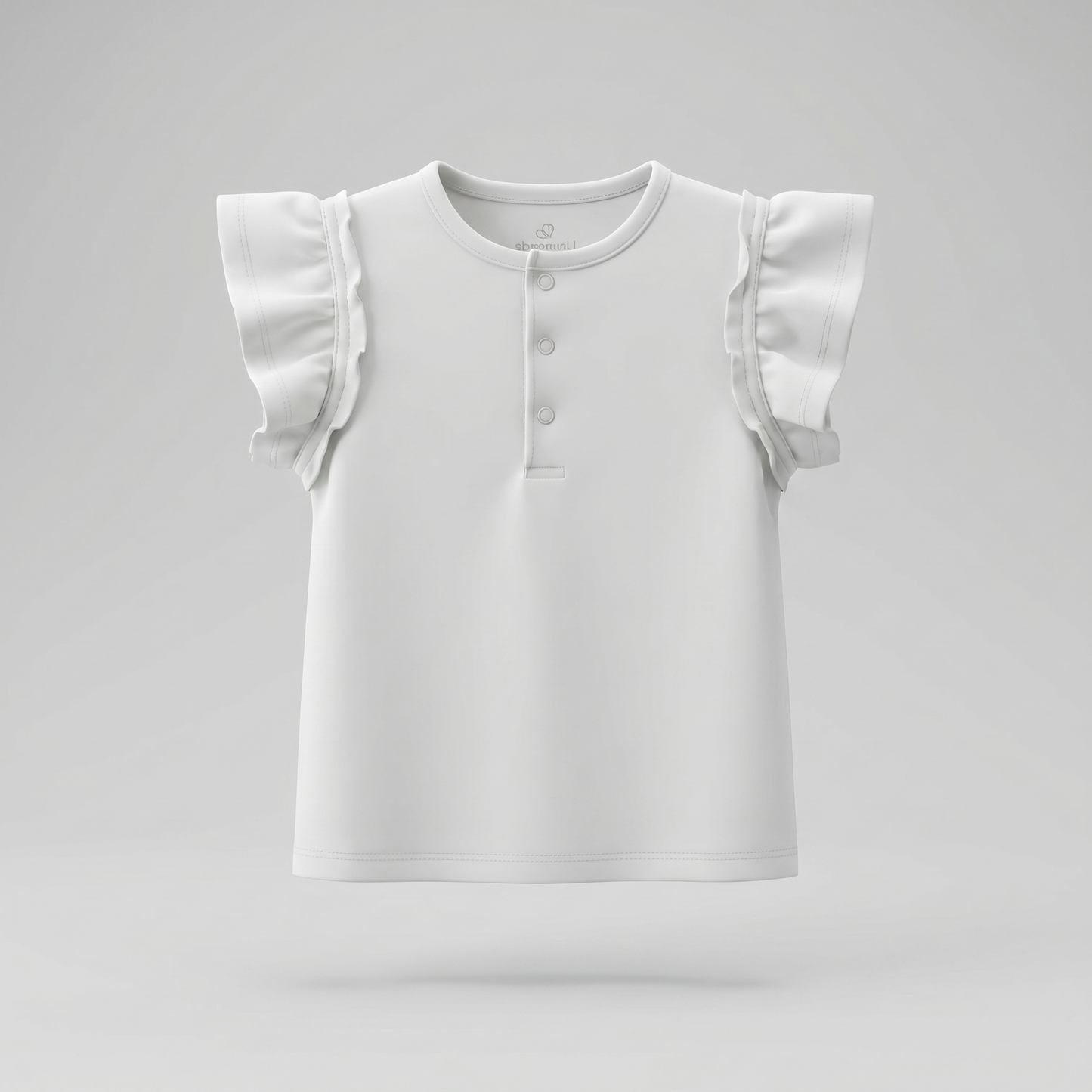 Polera bebé con vuelos y cherry 3 meses / Crudo