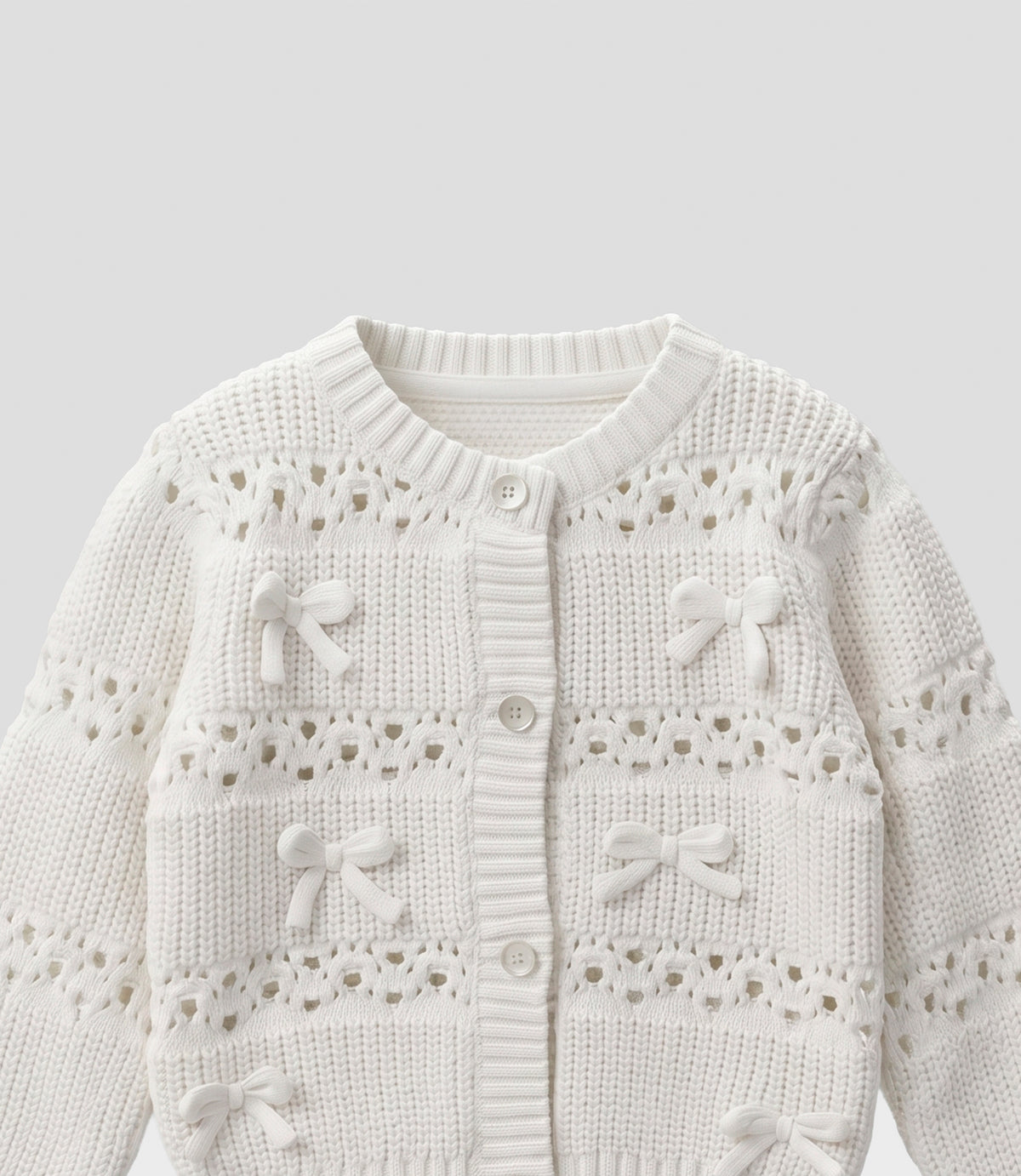 Chaleco bebé cardigan con lazos 3 meses / Crudo