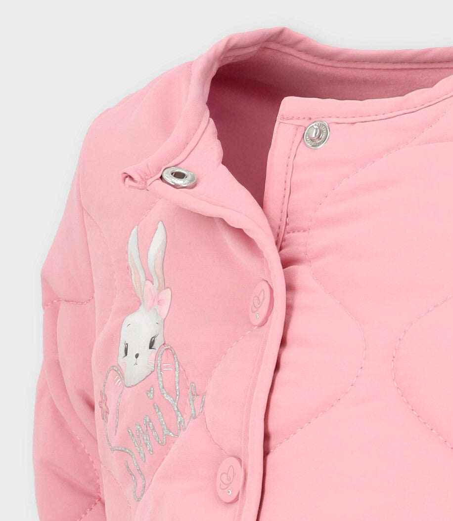 Chaqueta bebé floreada 3 meses / Coral