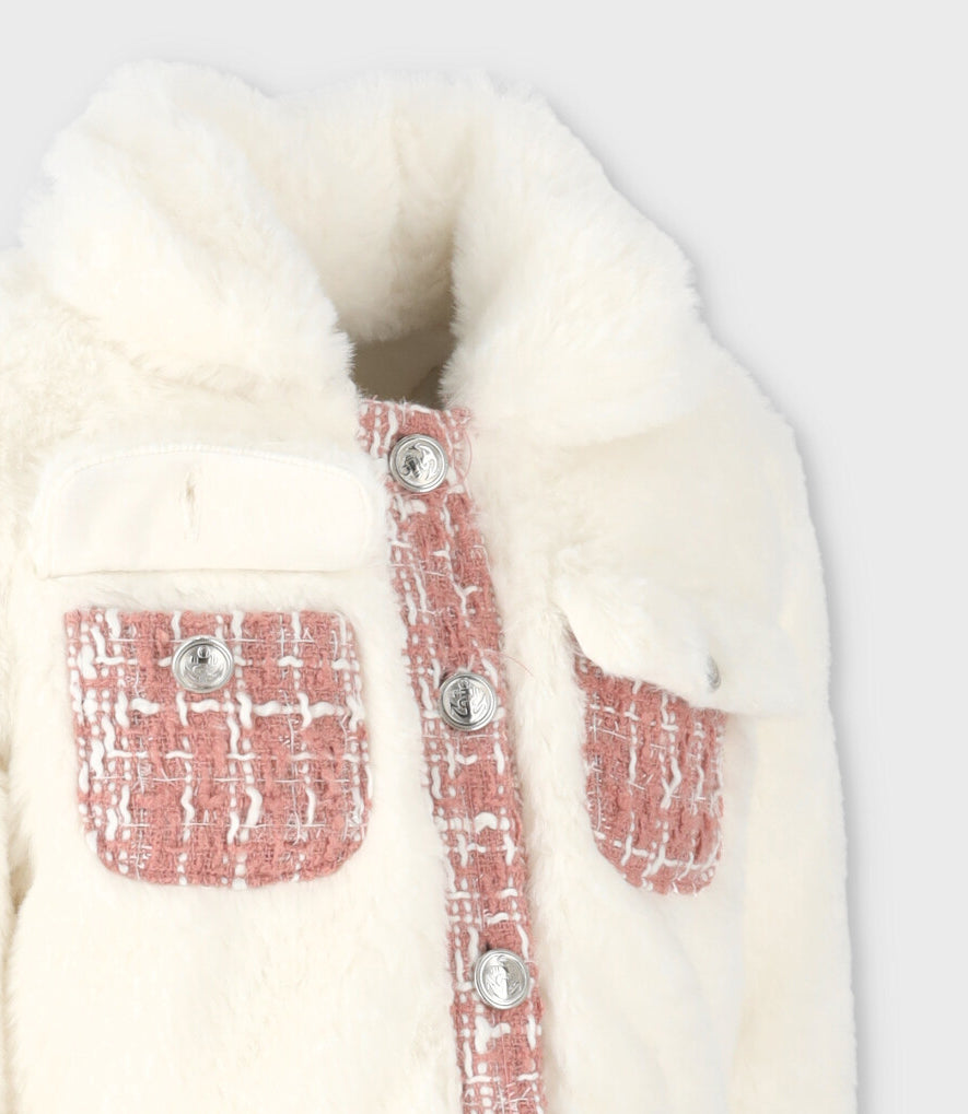 Chaqueta bebé niña sherpa 3 meses / Blanco
