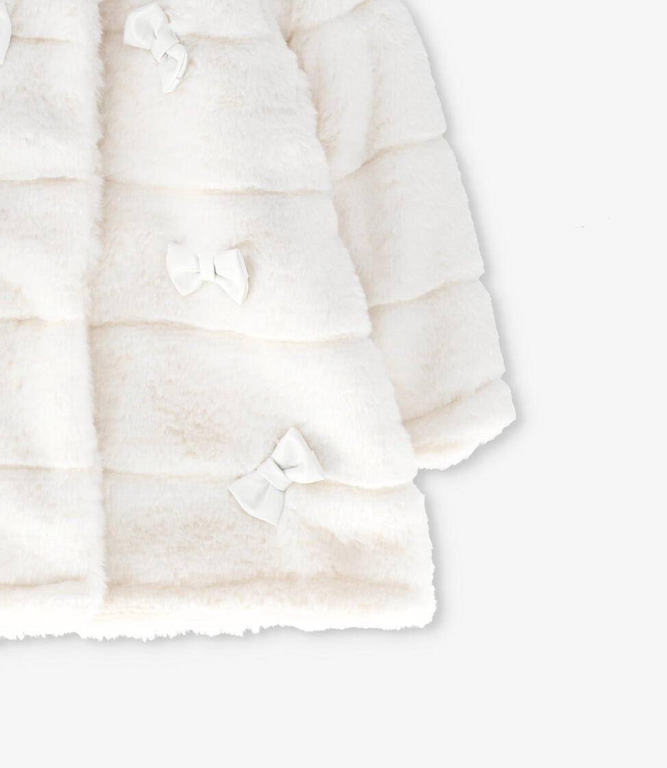 Chaqueta bebé con lazos 3 meses / Crudo