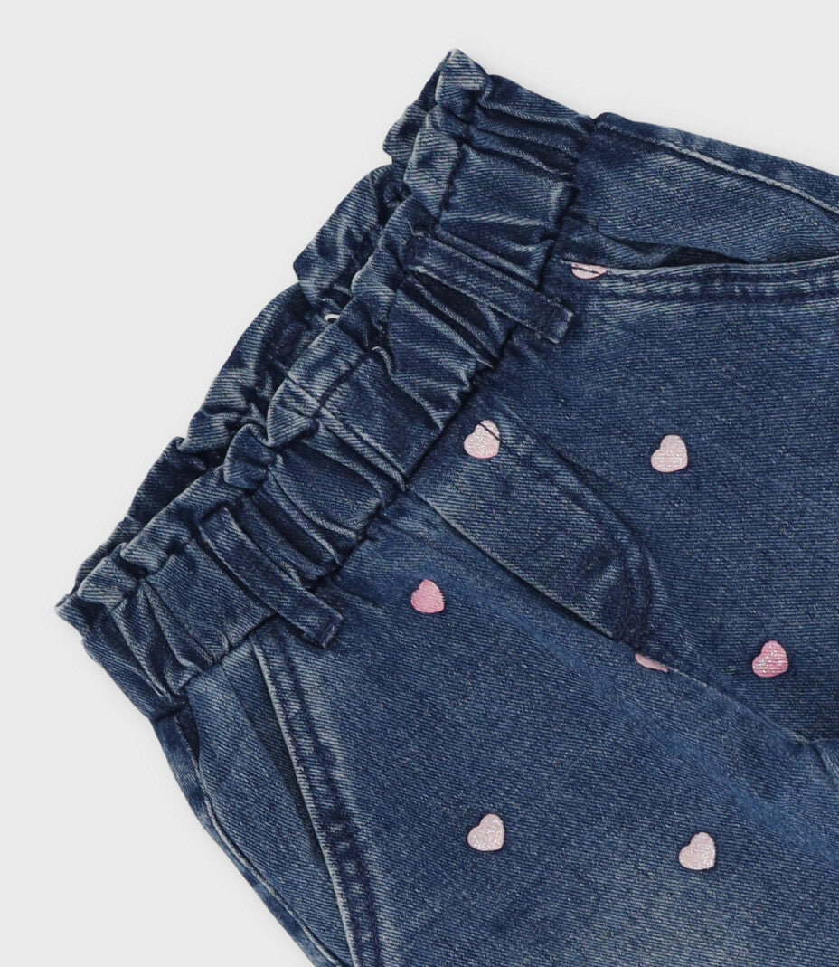 Jeans bebé con corazones 3 meses / Azul Marino