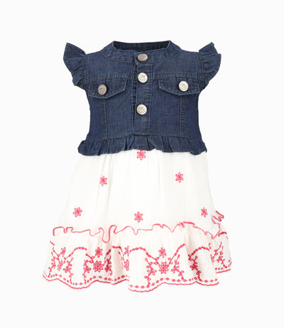 Vestido Bebé Con Vuelos 3 meses / Azul Marino