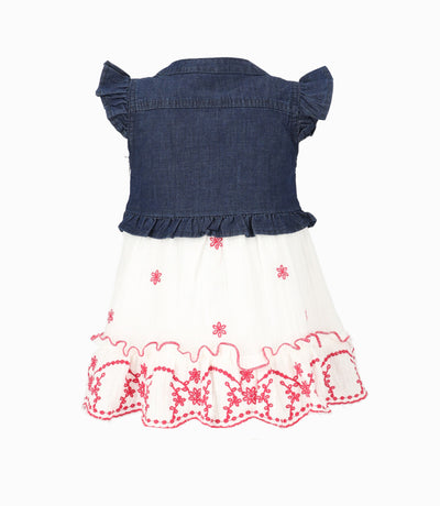 Vestido Bebé Con Vuelos 3 meses / Azul Marino