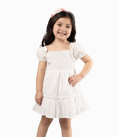 Vestido Bebé Con Flores 3 meses / Blanco