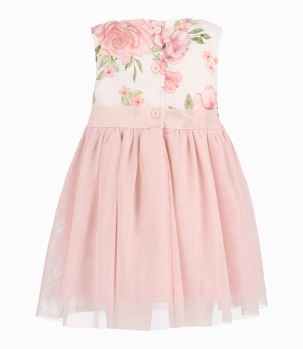Vestido Bebé Con Flores 3 meses / Palo Rosa
