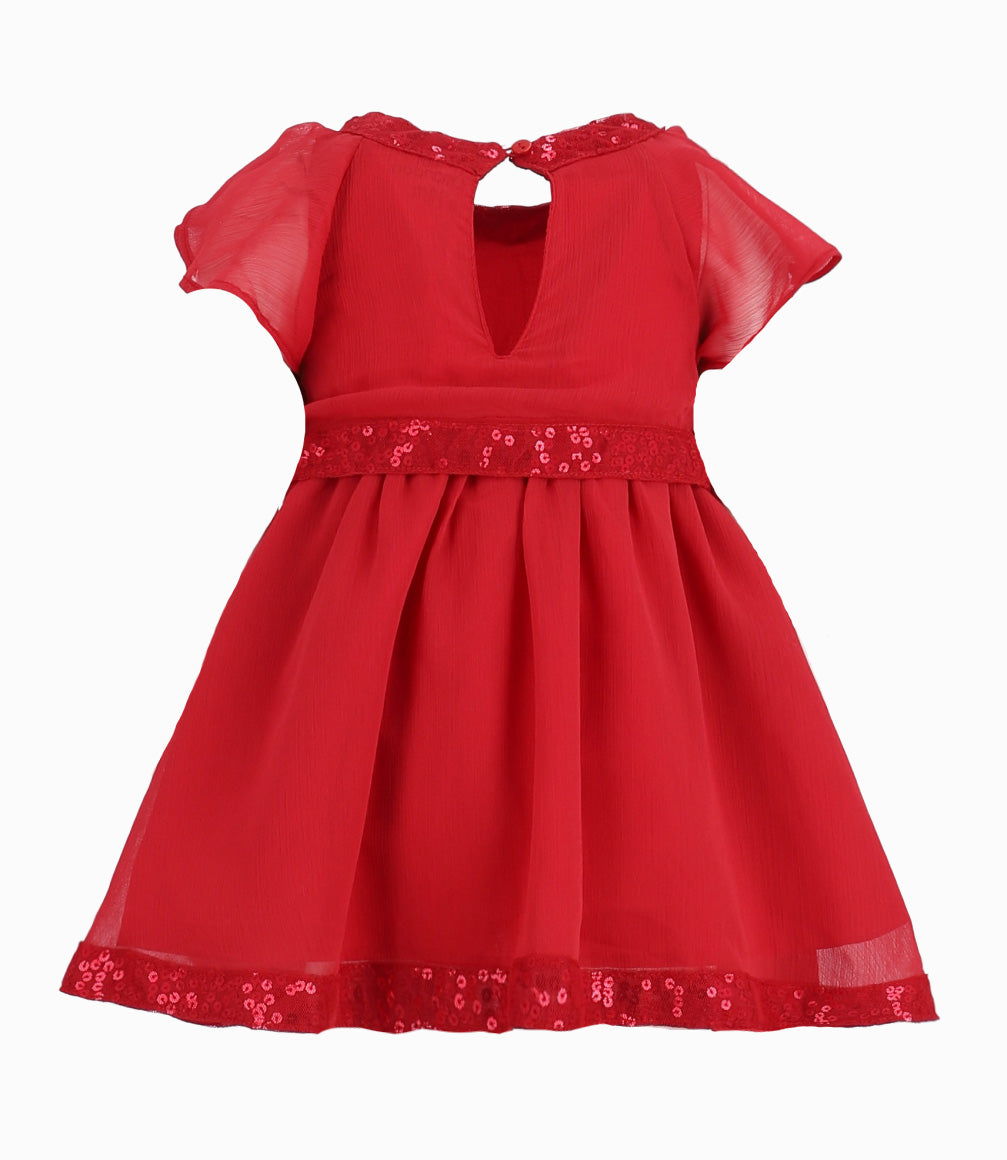 Vestido Bebé Con Vuelos 3 meses / Rojo