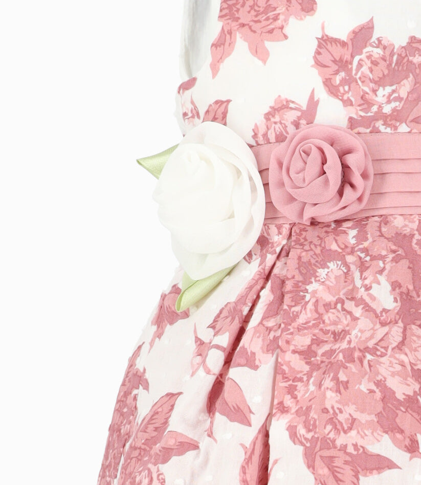 Vestido bebé niña con lazo 3 meses / Palo Rosa