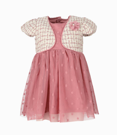Vestido bebé niña con bolero 3 meses / Palo Rosa