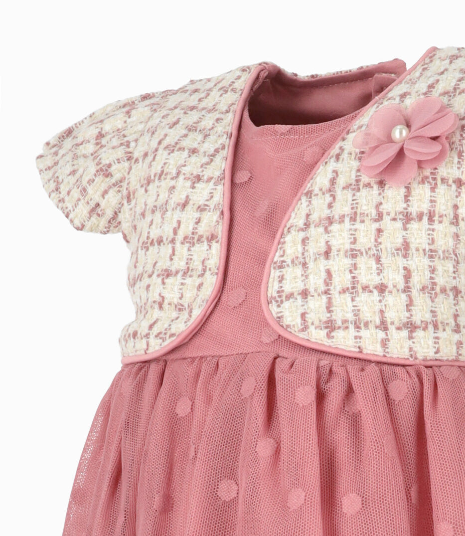 Vestido bebé niña con bolero 3 meses / Palo Rosa