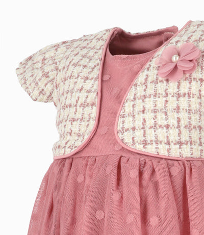 Vestido bebé niña con bolero 3 meses / Palo Rosa