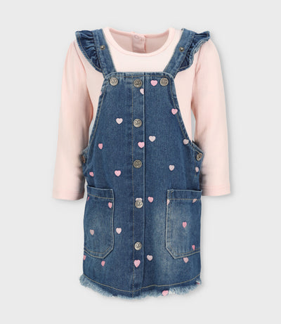 Vestido bebé de denim 3 meses / Azul Marino