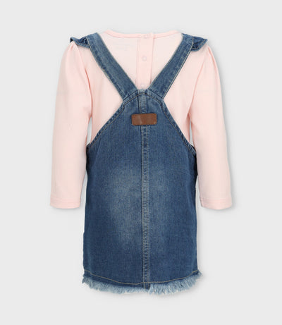 Vestido bebé de denim 3 meses / Azul Marino