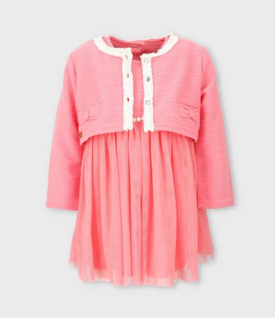 Vestido bebé con bolero 3 meses / Coral