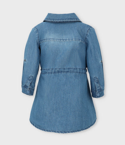 Vestido bebé aplicación de flores 3 meses / Celeste