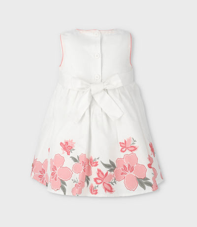 Vestido bebé con flores 3 meses / Blanco